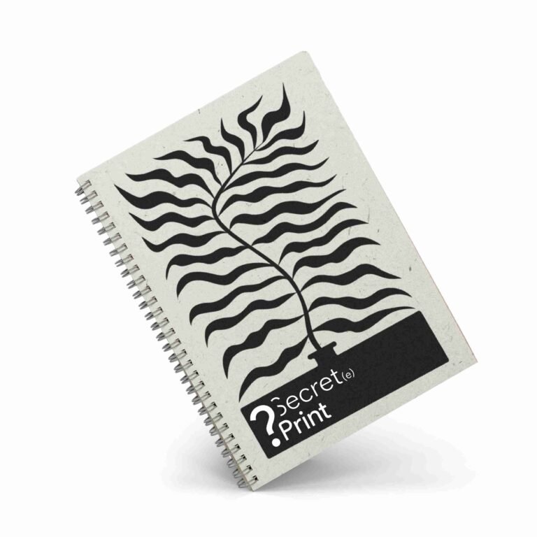 Bloc notes A5 en herbe à éléphant à reliure spirale