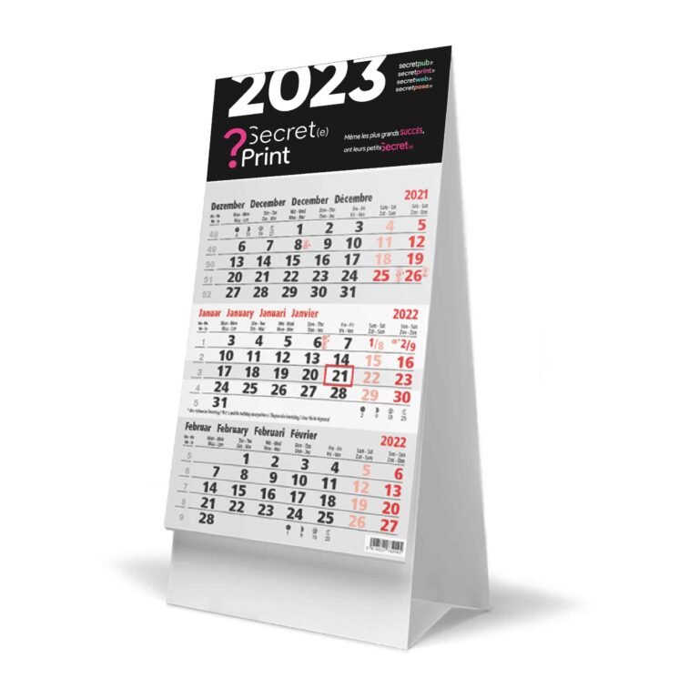 Calendriers 3 mois de bureau - 2024