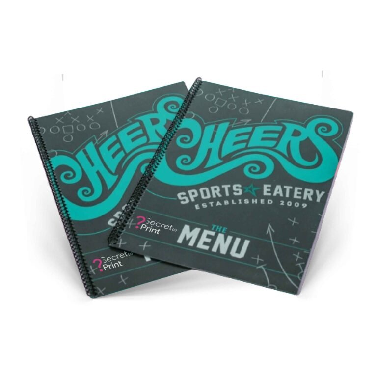 Cartes de menu à reliure spirale