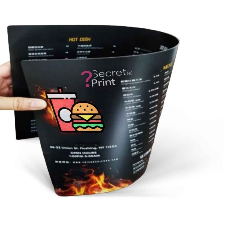 Cartes de menu PVC