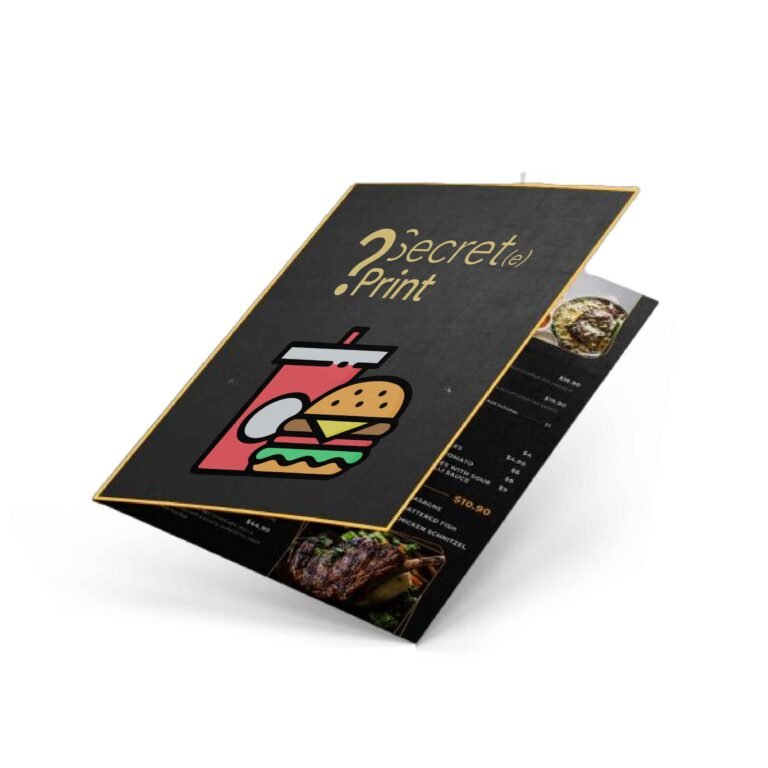 Cartes de menu un pli