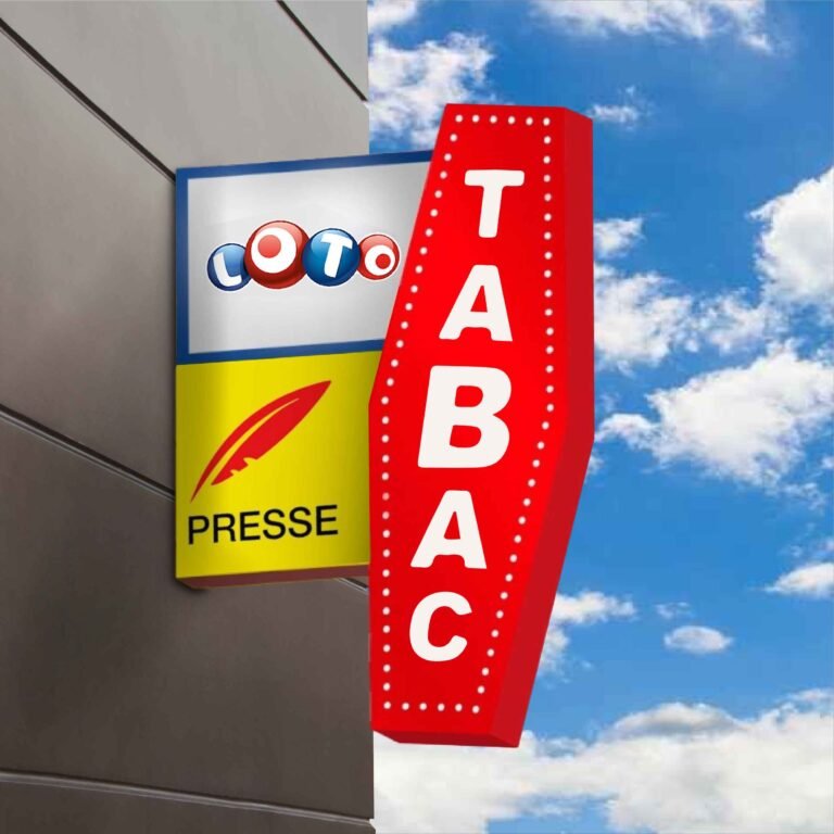 Enseigne drapeau carotte Tabac Loto Presse