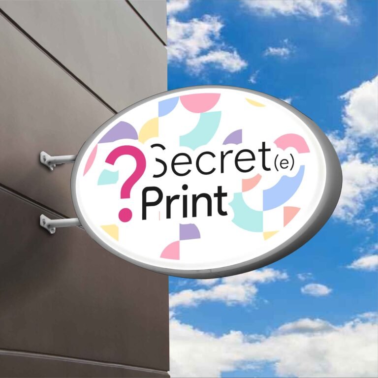 Enseigne drapeau lumineuse ovale