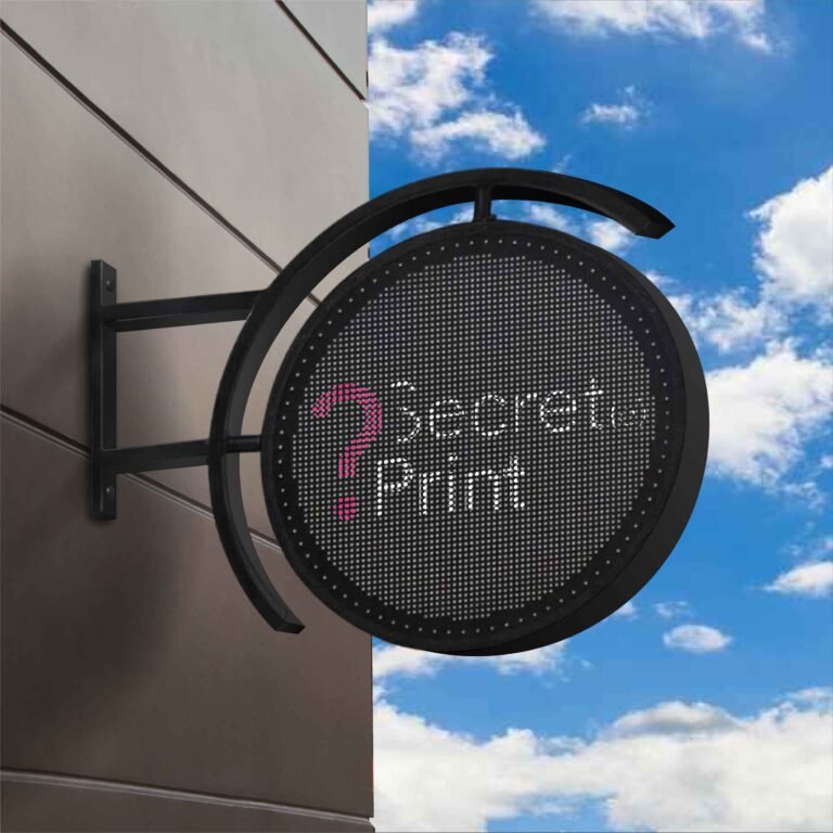 Enseigne drapeau LED ronde programmable