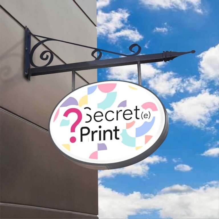 Enseigne drapeau lumineuse ovale suspendu