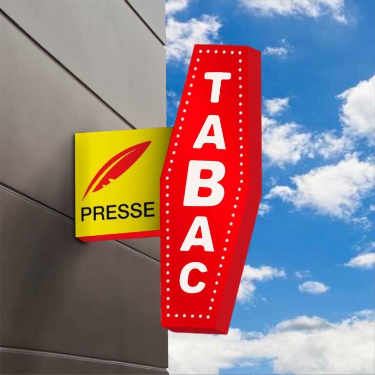 Enseigne drapeau carotte Tabac PRESSE